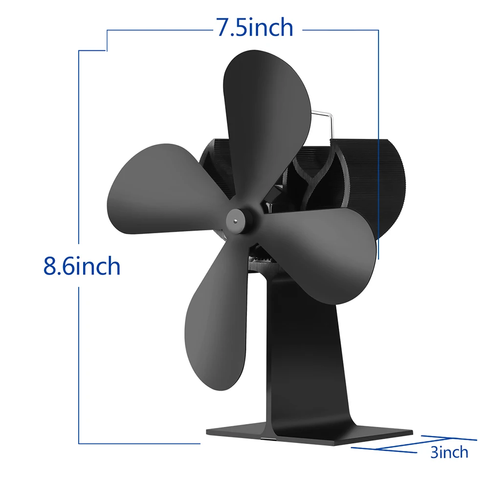 New 4 Blades Stove Fan Fireplaces Parts Heat Powered Wood Burner Eco-friendly Fan Heat Efficient Distribution Fireplace Fan 
New 4 Blades Stove Fan Fireplaces Parts Heat Powered Wood Burner Eco-friendly Fan Heat Efficient Distribution Fireplace Fan
