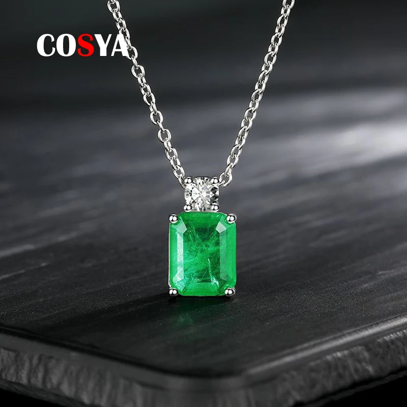 COSYA 100% 925 Sterling Silver Emerald High Carbon Diamond Pendant Necklace For Women Sparkling Wedding Party Fine Jewelry Gifts
COSYA 100% 925 Sterling Silver Emerald High Carbon Diamond Pendant Necklace For Women Sparkling Wedding Party Fine Jewelry Gifts