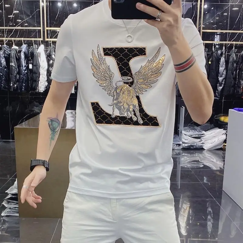Summer New Short Sleeve Fashion Trend Casual Crew Neck Personality Slim Drill Breathable Thin T-shirt Men
Summer New Short Sleeve Fashion Trend Casual Crew Neck Personality Slim Drill Breathable Thin T-shirt Men