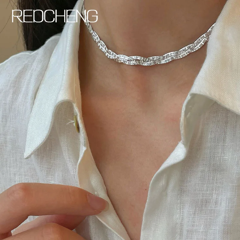 REDCEHNG 925 Sterling Silver Braided Twist Necklaces for Women Simple Chic Exquisite Trendy Elegant Luxury Party Jewelry Gifts
REDCEHNG 925 Sterling Silver Braided Twist Necklaces for Women Simple Chic Exquisite Trendy Elegant Luxury Party Jewelry Gifts