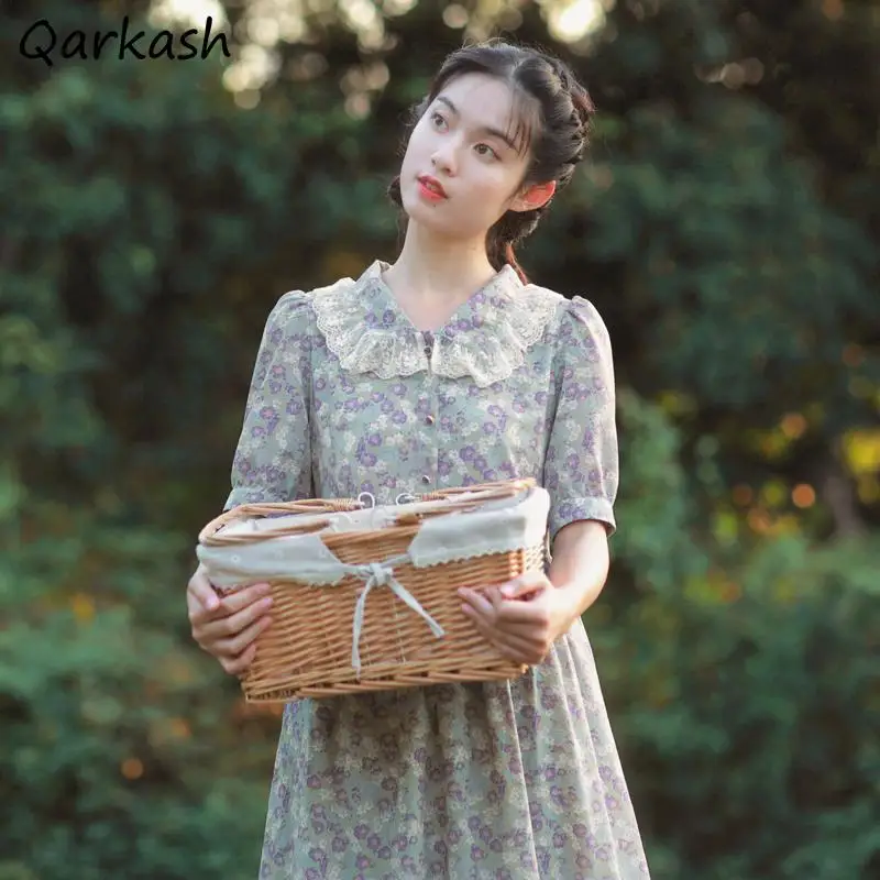 Short Sleeve Dress Women Casual Peter Pan Collar Spring Summer Midi New Print Elegant Fashion All-match Ladies Ulzzang Clothes 
Short Sleeve Dress Women Casual Peter Pan Collar Spring Summer Midi New Print Elegant Fashion All-match Ladies Ulzzang Clothes
