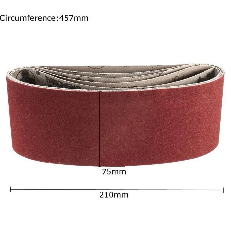 

10Pcs Sanding Belts 75mm X 457mm Mixed 60 80 120 240 Grit Power Tool Sander Belt For Wood Soft Metal Polishing