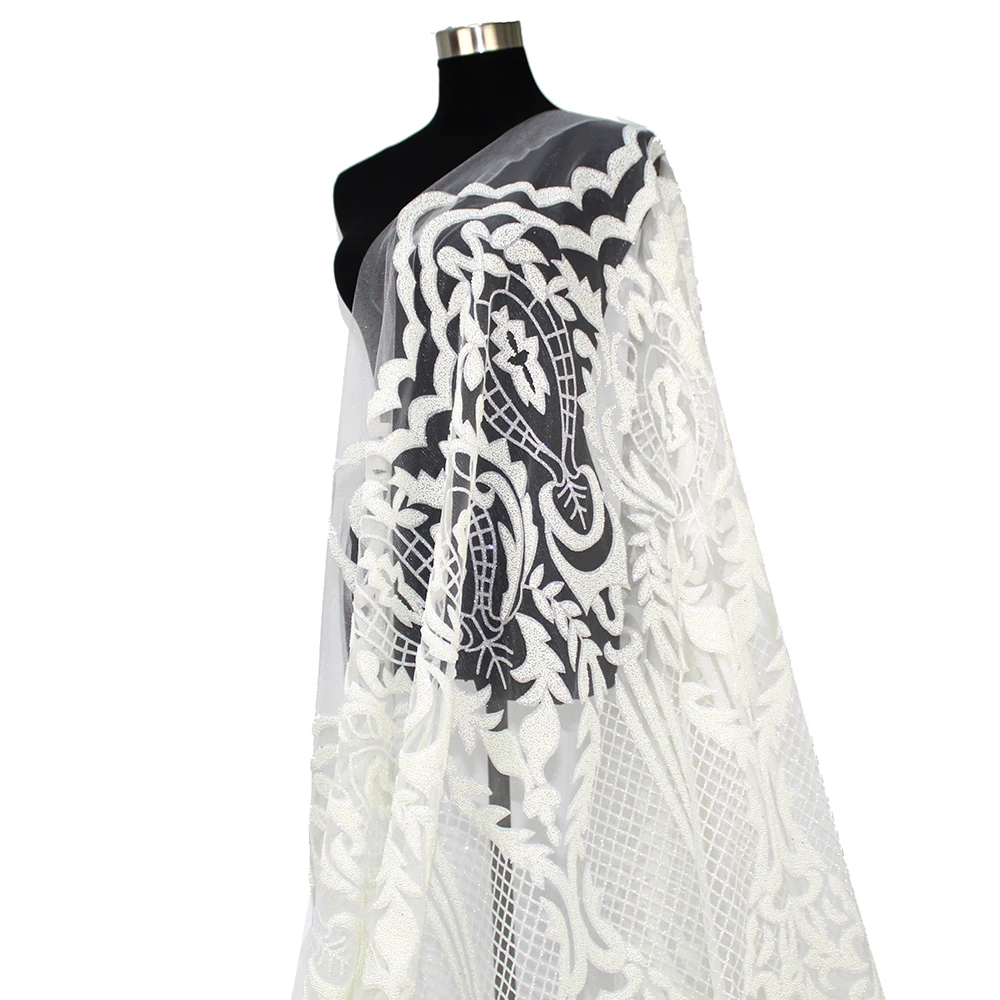 Luxury French Pearl Heavy Beaded White Lace Wedding Fabric Shiny Nigerian Dress Glitter Tulle Swiss Voile Mesh for African Party
Luxury French Pearl Heavy Beaded White Lace Wedding Fabric Shiny Nigerian Dress Glitter Tulle Swiss Voile Mesh for African Party