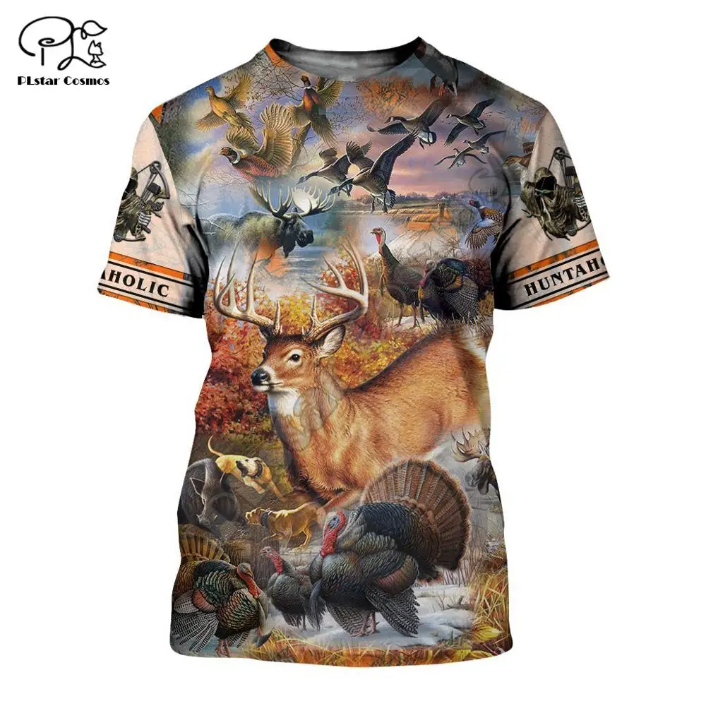 

PLstar Cosmos, животное, олень, лук, охота, охотничий охотник, камуфляжные модные 3D шорты с принтом, рукава, футболки для мужчин/женщин 02