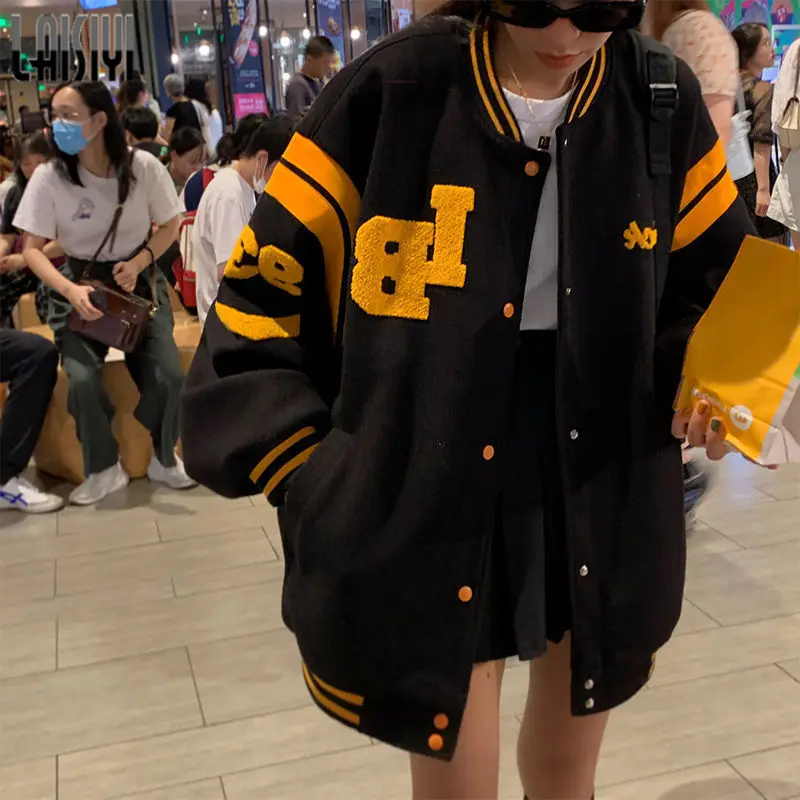 Women's Baseball Uniform 2021 New Korean Version of Loose Plus Velvet Thick Sweater Baseball Uniform Tide Women's Jacket
Women's Baseball Uniform 2021 New Korean Version of Loose Plus Velvet Thick Sweater Baseball Uniform Tide Women's Jacket