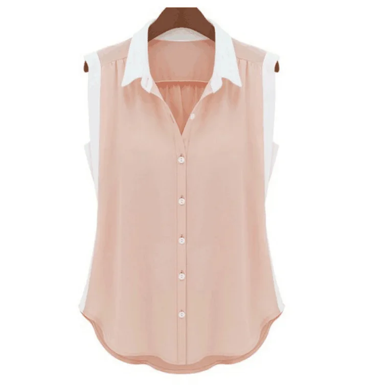 2019 New Sleeveless Color Matching Loose Chiffon Sleeveless Shirt Women Summer Casual Turn Down Collar Blouses
2019 New Sleeveless Color Matching Loose Chiffon Sleeveless Shirt Women Summer Casual Turn Down Collar Blouses