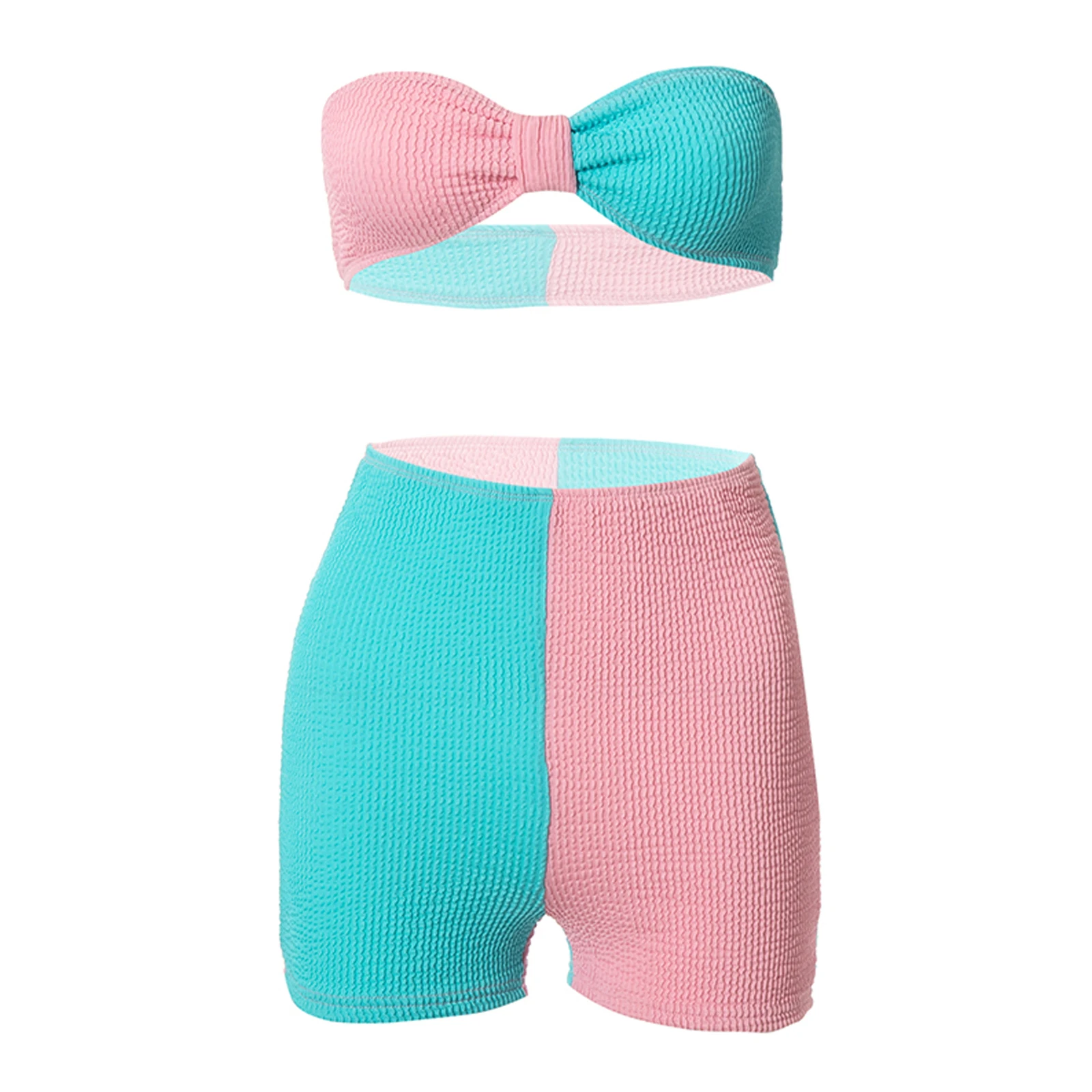 hirigin Patchwork Wrap Chest And Shorts Two Piece Sets For Women Birthday Outfits Sporty Skinny Color Blocking Co-ord Outfits 
hirigin Patchwork Wrap Chest And Shorts Two Piece Sets For Women Birthday Outfits Sporty Skinny Color Blocking Co-ord Outfits