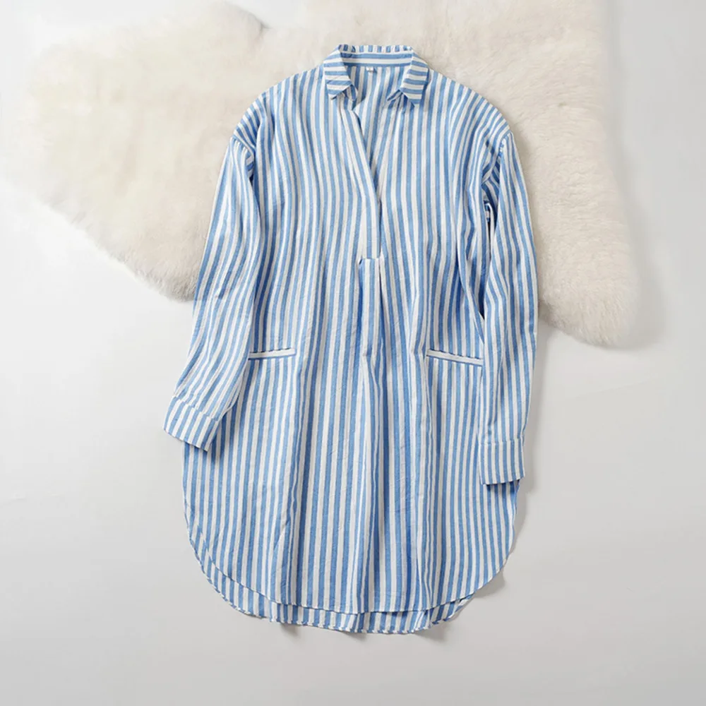 Long Sleeve Blue And White Dress Shirt Size Striped Women's Fashion 2020 Blouse Shirt Korean Style Women's Blouse
Long Sleeve Blue And White Dress Shirt Size Striped Women's Fashion 2020 Blouse Shirt Korean Style Women's Blouse