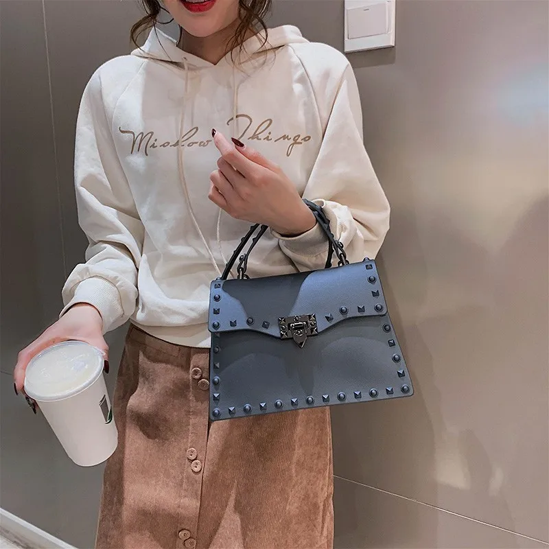 

boutique Brand Women Leather Handbags Fashion Rivet Female Bag Capacity Crossbody Bags for Ladies New Luxury Shoulder Bag