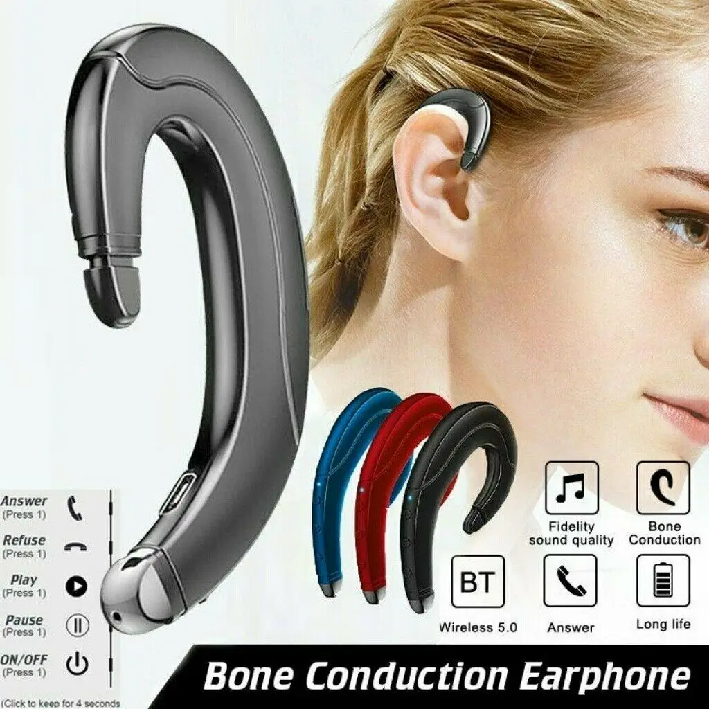 Wireless Bone Conduction Earphone Bluetooth 5.0 Headset Bass Sport Headphone Mic
Wireless Bone Conduction Earphone Bluetooth 5.0 Headset Bass Sport Headphone Mic