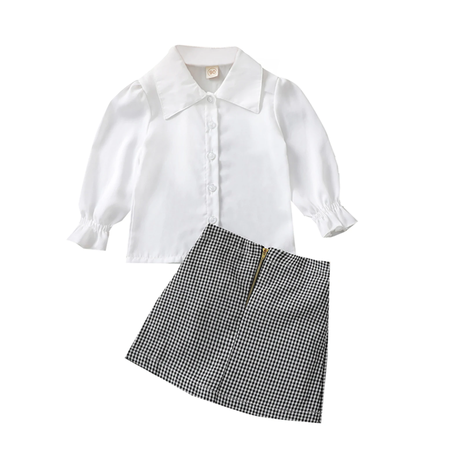 2Pcs Kid Girls Outfit Set Spring Autumn Toddlers Solid Color Long Sleeve Shirt + Plaid Short Skirt Fashion Clothes Set 1-5Years
2Pcs Kid Girls Outfit Set Spring Autumn Toddlers Solid Color Long Sleeve Shirt + Plaid Short Skirt Fashion Clothes Set 1-5Years