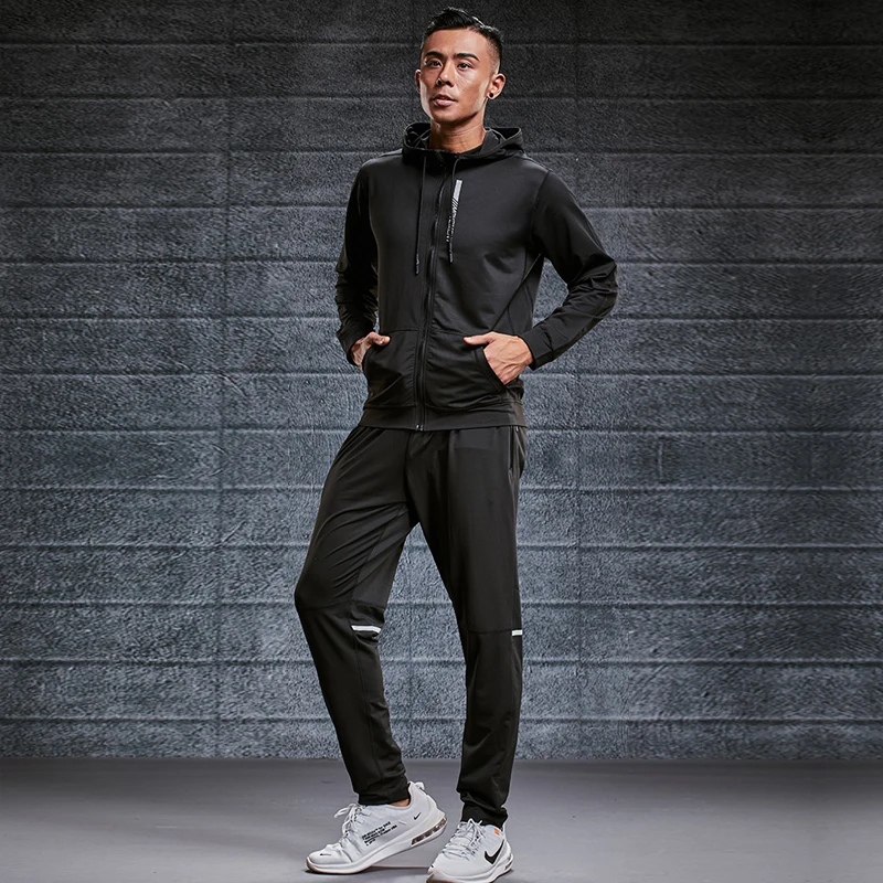 Sports pants men autumn winter loose quick drying Pocket zipper casual health thin running fitness trousers |