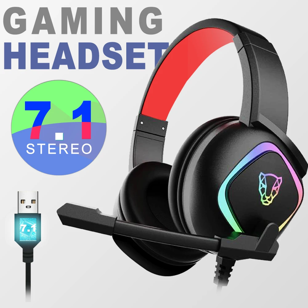 

Motospeed 7.1 Channel Virtual Surround Sound USB Gaming Headset Over-ear Headphones with Noise Mic for PC Computer Gamers ps4