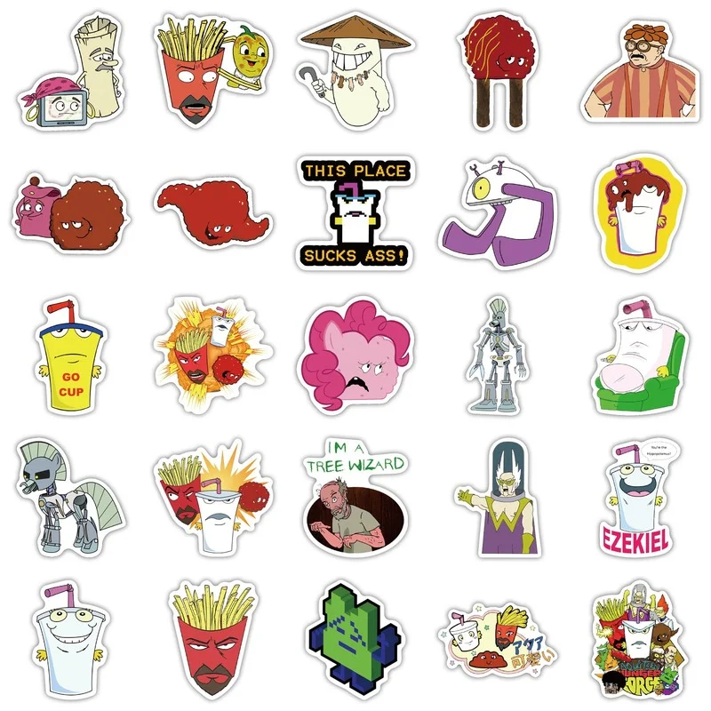 10/50pcs Anime Cartoon Aqua Teen Hunger Force Sticker Graffiti DIY Motorcycle Skateboard Suitcase Waterproof Decal
10/50pcs Anime Cartoon Aqua Teen Hunger Force Sticker Graffiti DIY Motorcycle Skateboard Suitcase Waterproof Decal