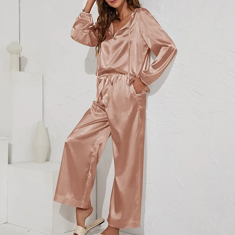 Pajamas For Women Silk Satin Sets 2Pcs Women's Nightie Sleepwear Pijama Female Pajama Suit Loose Silk Comfortable Home Service
Pajamas For Women Silk Satin Sets 2Pcs Women's Nightie Sleepwear Pijama Female Pajama Suit Loose Silk Comfortable Home Service