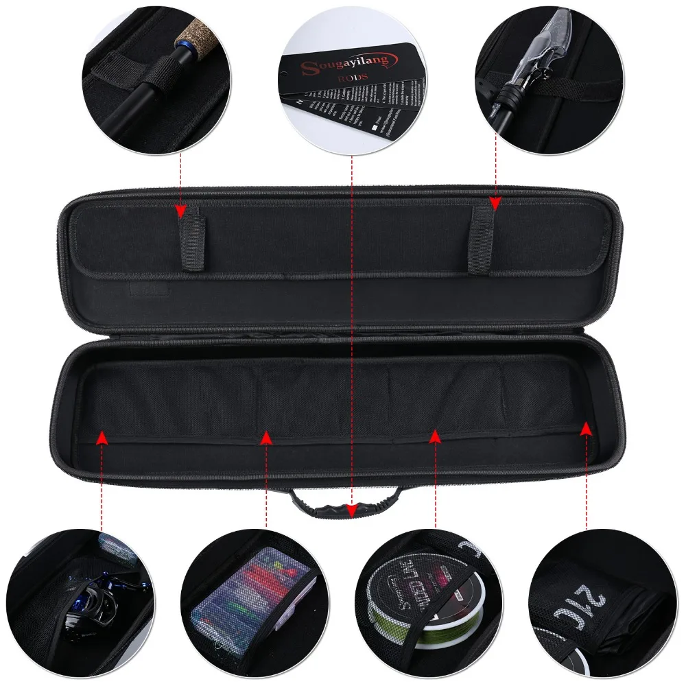 Sougayilang Fishing Bag Portable Multipurpose Fishing Tackle Carrier Storage Case Black Hard Shell Fishing Rod and Reel Set Bag
Sougayilang Fishing Bag Portable Multipurpose Fishing Tackle Carrier Storage Case Black Hard Shell Fishing Rod and Reel Set Bag