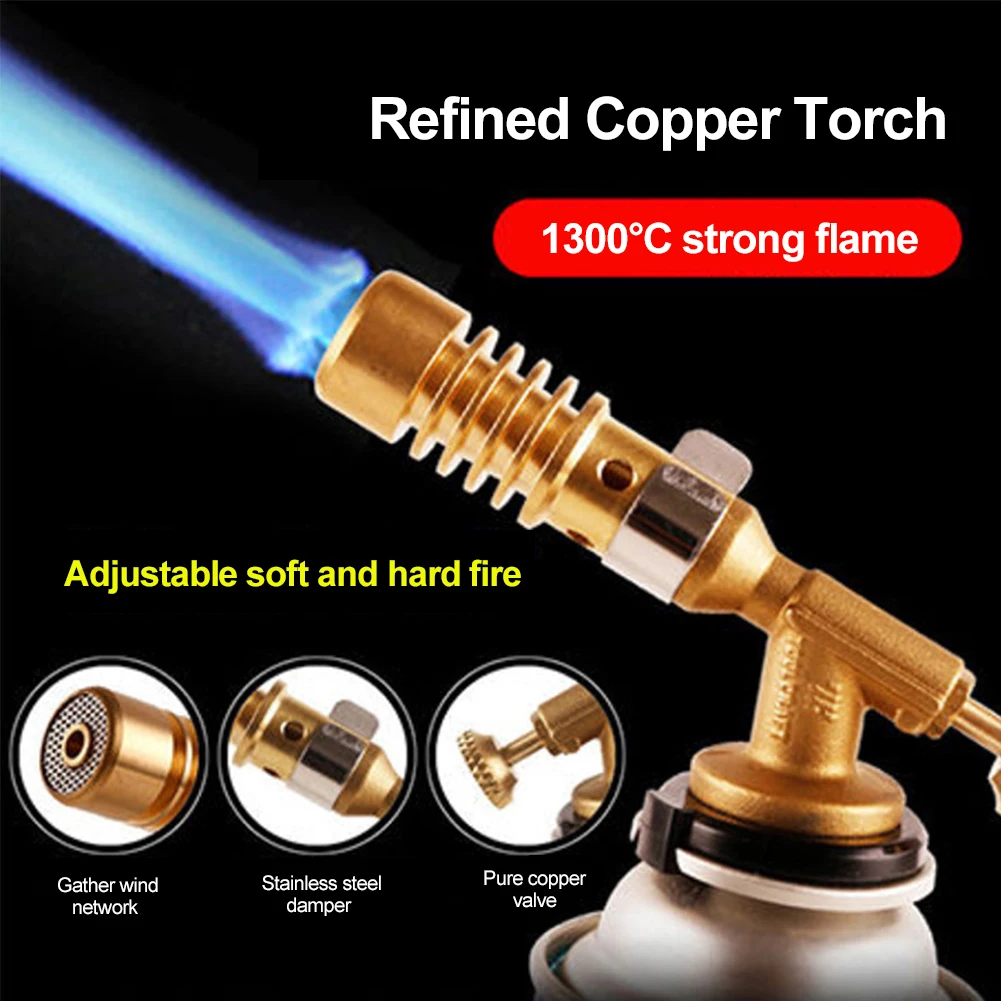 Portable Copper Outdoor Hiking Fire Flame Gun Flamethrower Flame Butane Gas-Burner Gas Torch Camping Welding BBQ Tool
Portable Copper Outdoor Hiking Fire Flame Gun Flamethrower Flame Butane Gas-Burner Gas Torch Camping Welding BBQ Tool