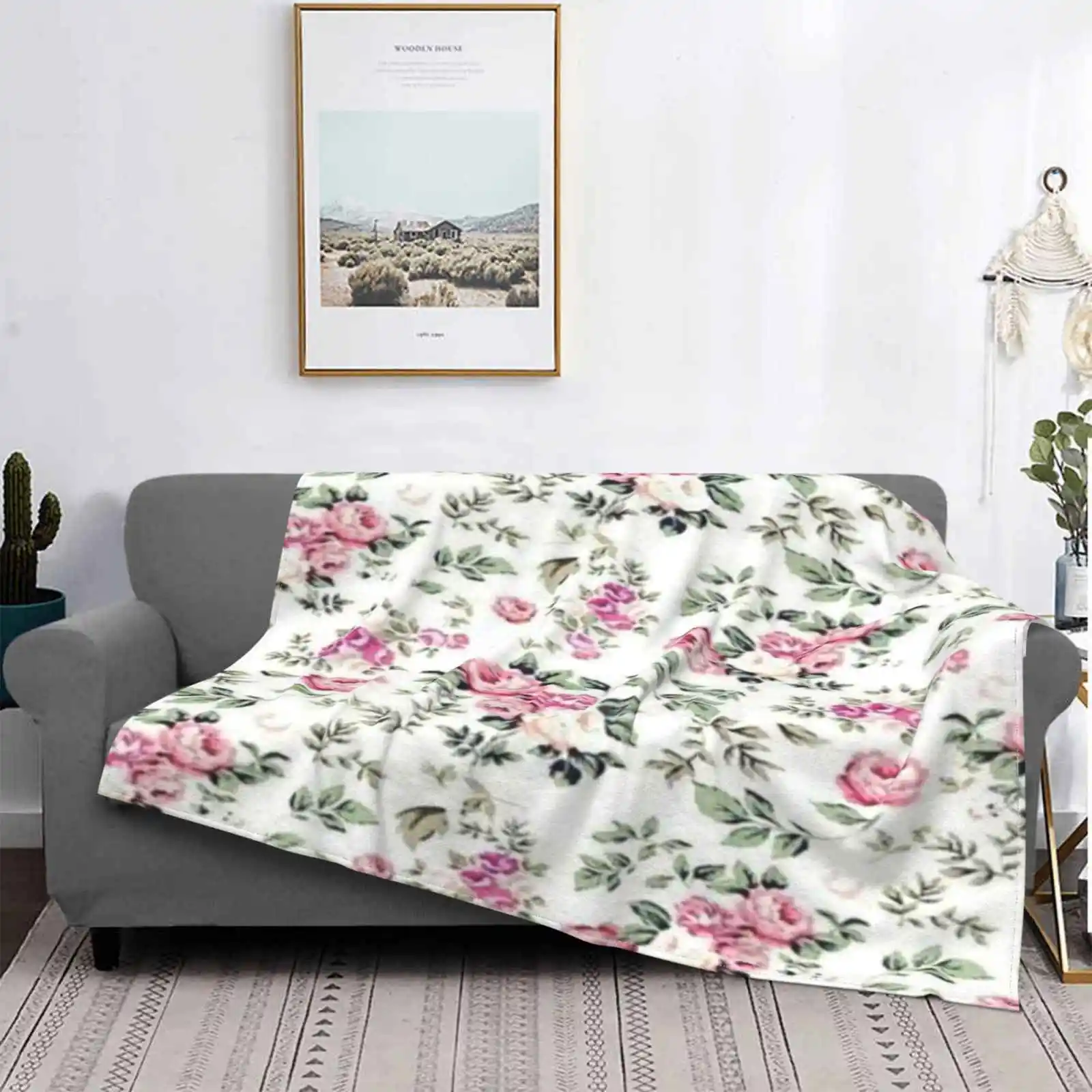 

Manta de franela con estampado Floral, bonito diseño de flores, rosa, para chicas, desgastadas, alta calidad, gran oferta