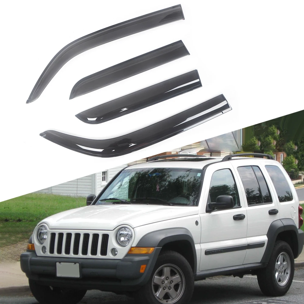 

Автомобильные дефлекторы для боковых окон Jeep Liberty 2002-2014, козырек от дождя, черный, для дверей