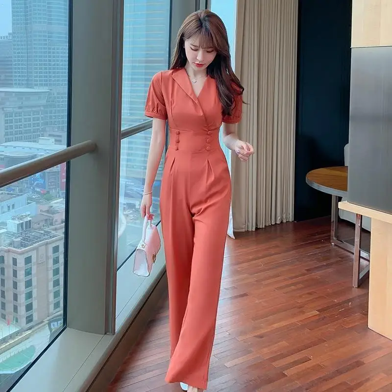 Women 2021 Summer Solid Sexy V-neck Jumpsuit Female Casual Wide-leg Jumpsuits Ladies High Waist Short Sleeve Rompers New Y146
Women 2021 Summer Solid Sexy V-neck Jumpsuit Female Casual Wide-leg Jumpsuits Ladies High Waist Short Sleeve Rompers New Y146