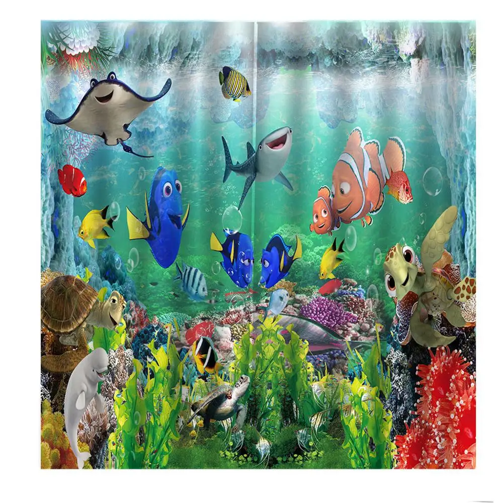 Cartoon Dolphins Underwater World Curtain Digital Print picture Polyester Fabric For Children's room Window Drapes Decor
Cartoon Dolphins Underwater World Curtain Digital Print picture Polyester Fabric For Children's room Window Drapes Decor