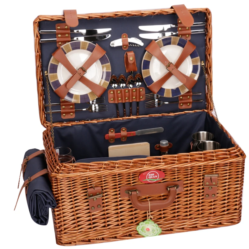 Picnic basket high-end custom picnic with lid cutlery box outdoor supplies camping storage
Picnic basket high-end custom picnic with lid cutlery box outdoor supplies camping storage