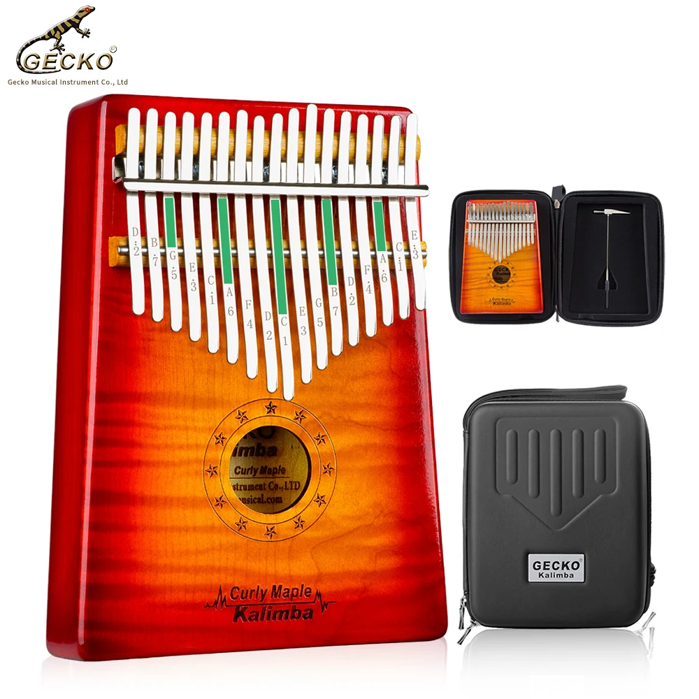 Gecko Kalimba Thumb Piano 17 Keys Solid Maple Body Musical Instrument With EVA Case Learning Book Tune Hammer
Gecko Kalimba Thumb Piano 17 Keys Solid Maple Body Musical Instrument With EVA Case Learning Book Tune Hammer