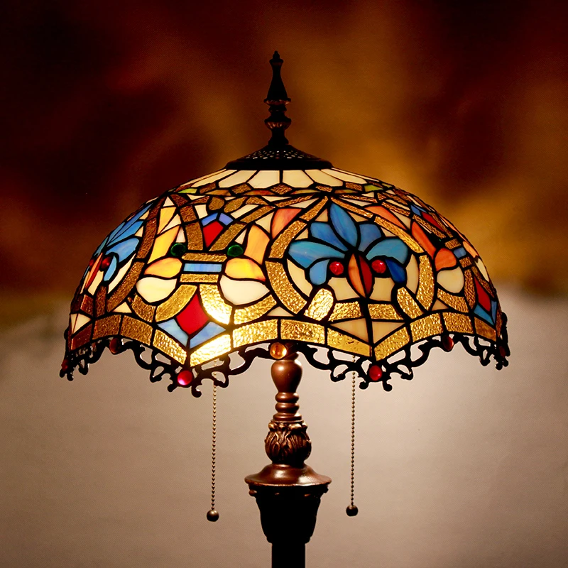 

Тиффани Европейский барокко садовый цветной стеклянный напольный светильник для столовой спальни декоративная лампа