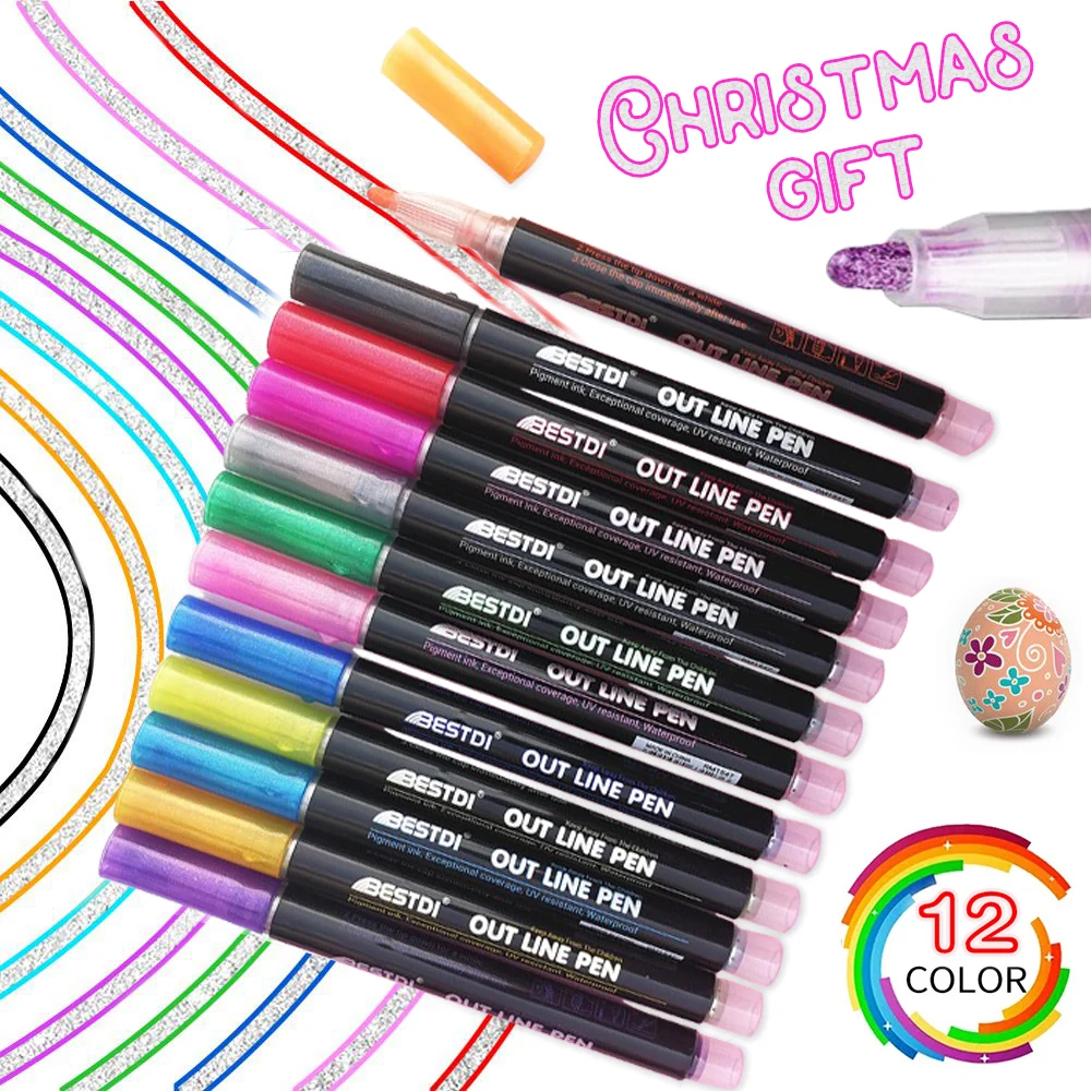 12 Pcs/Set Marke Pen Art Line Pen Outline MarkerDiy Magic Pens Activity for Children Drawing Magic Shimmer Paint Diy Drawing
12 Pcs/Set Marke Pen Art Line Pen Outline MarkerDiy Magic Pens Activity for Children Drawing Magic Shimmer Paint Diy Drawing