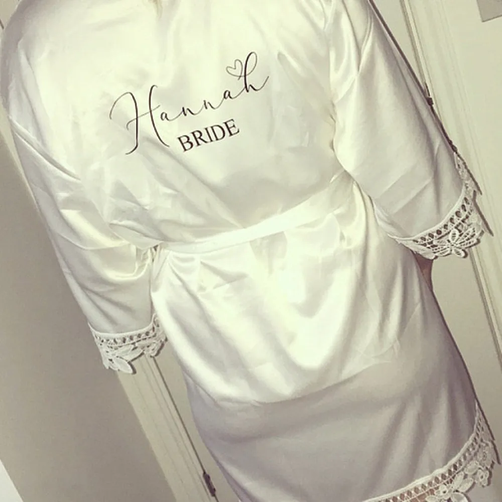 satin lace bride robe maid of honour Nightwear custom flower girl Bathrobe wedding keepsake Christmas gift get ready nightgown
satin lace bride robe maid of honour Nightwear custom flower girl Bathrobe wedding keepsake Christmas gift get ready nightgown