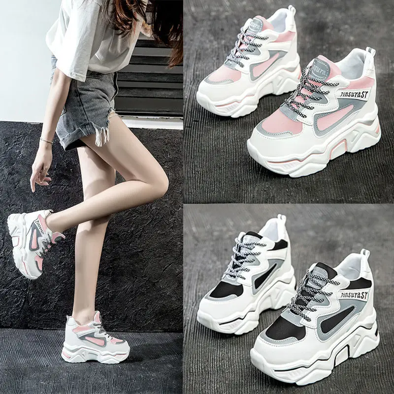 New Sneakers Girls Platform Shoes Women's Leather Sneakers Lace-up Platform Inner Increased Vulcanized Shoes
New Sneakers Girls Platform Shoes Women's Leather Sneakers Lace-up Platform Inner Increased Vulcanized Shoes