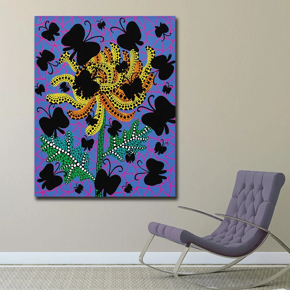 Print Oil Painting Wall Art Yayoi Kusama Butterflies and flower Home Decorative Wall Art Picture for Living Room Canvas Painting
Print Oil Painting Wall Art Yayoi Kusama Butterflies and flower Home Decorative Wall Art Picture for Living Room Canvas Painting