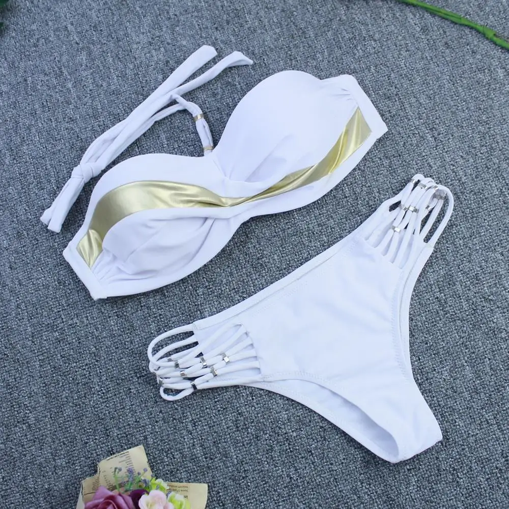 2020 Push Up Bikini Set Swimsuits Ruched Swimwear Women Solid Sexy Bikinis Bandeau Biquini Strap Yellow Beach Wear Summer XXL
2020 Push Up Bikini Set Swimsuits Ruched Swimwear Women Solid Sexy Bikinis Bandeau Biquini Strap Yellow Beach Wear Summer XXL