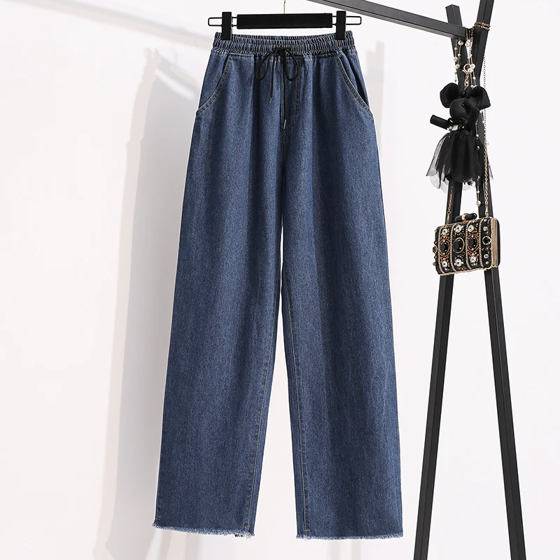 Korean Style High Waist Denim Pants Women's Autumn Wide Leg Pants Elastic Waist Plus Size Casual Trousers Draping Mop Pants
Korean Style High Waist Denim Pants Women's Autumn Wide Leg Pants Elastic Waist Plus Size Casual Trousers Draping Mop Pants
