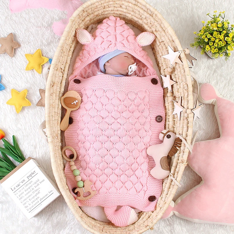 Спальный мешок для новорожденных однотонная форма аксессуар фотосъемки розовая