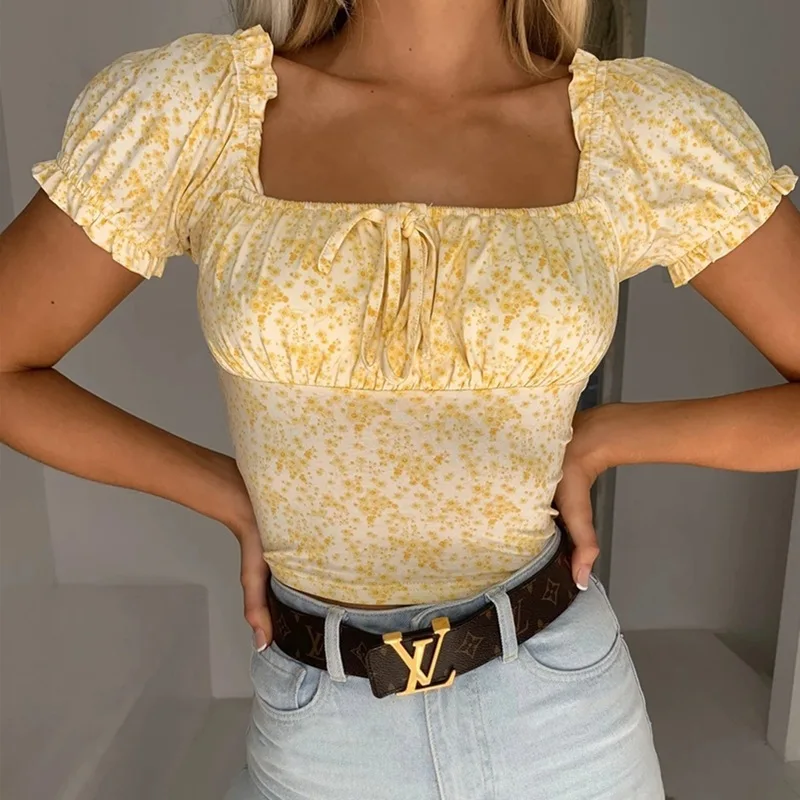 ZOGAA 2021 Women's Puff Sleeve Tanks Top Square Collar Crop Tees Tops Blouse Fashion Retro Clothing Summer Blouses Female Shirts 
ZOGAA 2021 Women's Puff Sleeve Tanks Top Square Collar Crop Tees Tops Blouse Fashion Retro Clothing Summer Blouses Female Shirts
