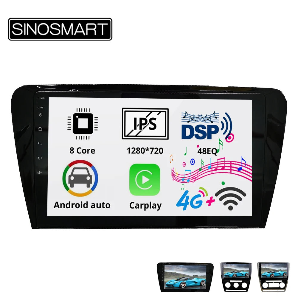 Sinosmart 8 сердечника DSP 48EQ 2Din IPS/QLED 2.5D экран автомобильный gps радио навигации плеер