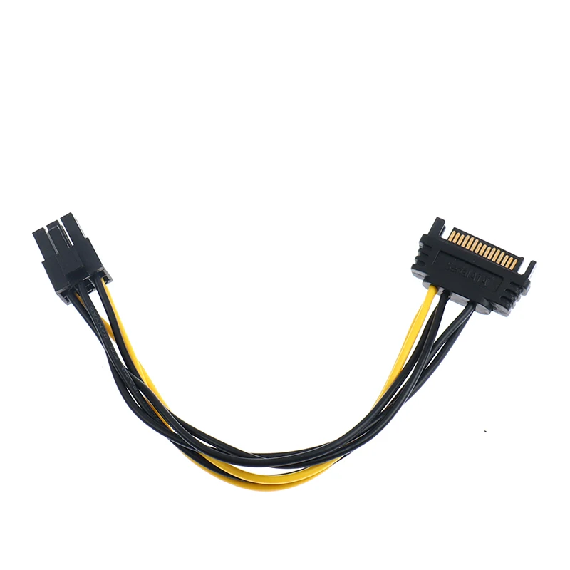 

20CM SATA 15pin Male To 6pin PCIe PCI-e Express Graphics Card Power Cable