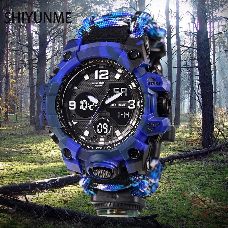 SHIYUNME Luxury Men Sports Watches Fashion compass Waterproof LED Digital Watch Man outdoor Wrist Watch Relogio Masculino Watch
SHIYUNME Luxury Men Sports Watches Fashion compass Waterproof LED Digital Watch Man outdoor Wrist Watch Relogio Masculino Watch