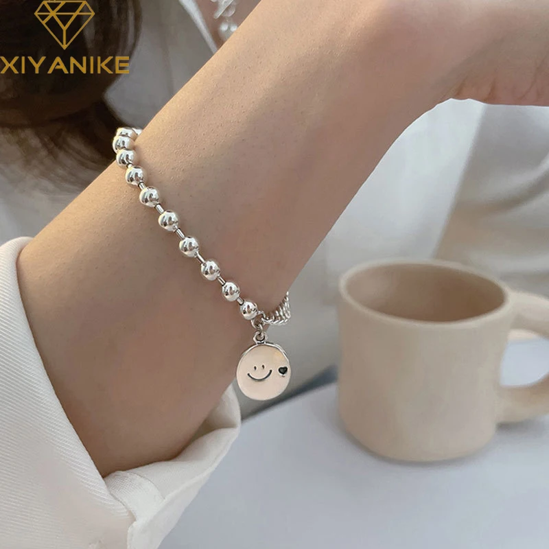 XIYANIKE Silver Color Irregular Ball Chain Smile Medal Pendant Bracelet For Girls Sweet Romantic Jewelry Gift Wholesale
XIYANIKE Silver Color Irregular Ball Chain Smile Medal Pendant Bracelet For Girls Sweet Romantic Jewelry Gift Wholesale