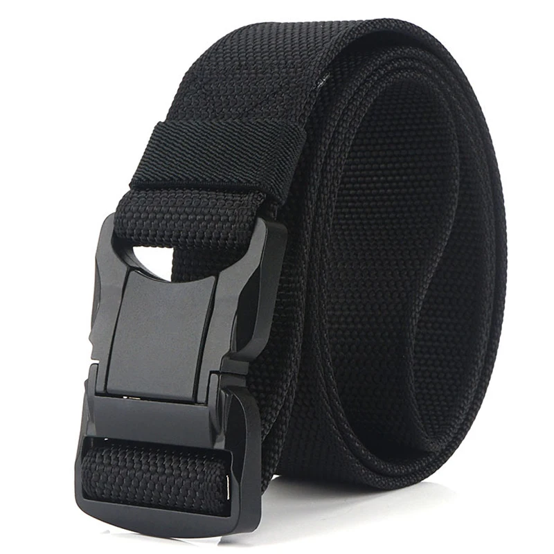 New high-strength aluminum alloy tactical belt black quick release metal buckle unisex belt soft nylon adjustable sports belt
New high-strength aluminum alloy tactical belt black quick release metal buckle unisex belt soft nylon adjustable sports belt