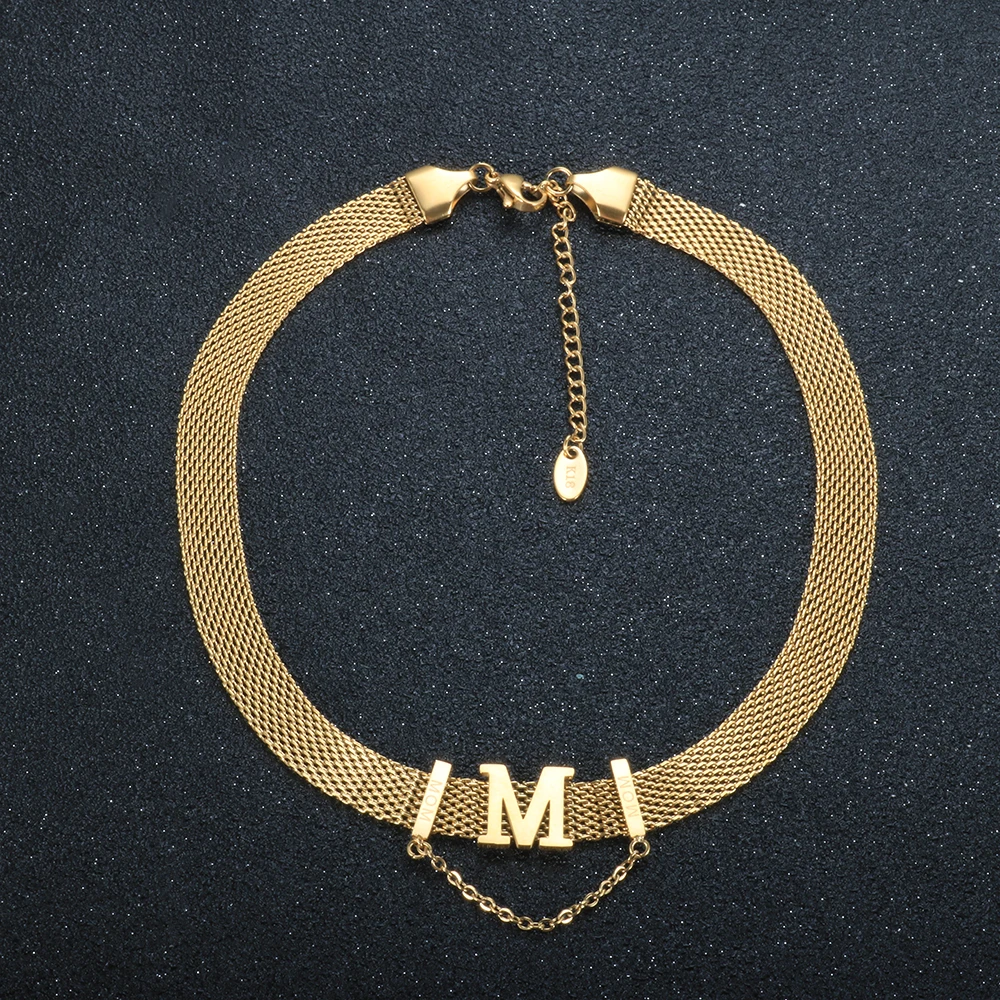 Mom Mesh Necklace Letter M Choker Necklace For Women Stainless Steel Fashion Necklaces Jewelry Gift
Mom Mesh Necklace Letter M Choker Necklace For Women Stainless Steel Fashion Necklaces Jewelry Gift