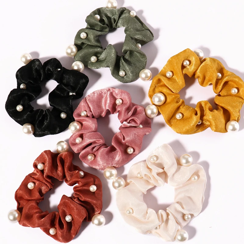 2019 New Satin Pearl Elastic Hair Bands Ponytail Holder Scrunchies Bright Girls Hair ties Rubber Bands Women Hair Accessories 
2019 New Satin Pearl Elastic Hair Bands Ponytail Holder Scrunchies Bright Girls Hair ties Rubber Bands Women Hair Accessories