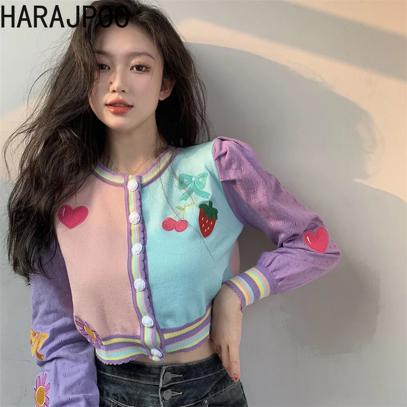Harajpoo Cardigans Women Cropped Salt Embroidery Long Sleeve Knitted Spring Fall 2021 New Sweet O Neck Streetwear Ins Sweaters
Harajpoo Cardigans Women Cropped Salt Embroidery Long Sleeve Knitted Spring Fall 2021 New Sweet O Neck Streetwear Ins Sweaters