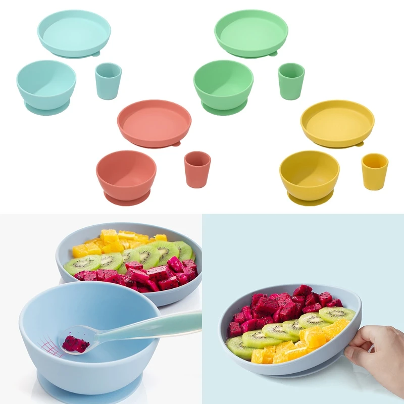 3 Pcs Baby Feeding Bowl Silicone Waterproof Non-Slip Suction Bowl + Dinner Plate + Drink Cup Set Training Tableware Baby Bowl
3 Pcs Baby Feeding Bowl Silicone Waterproof Non-Slip Suction Bowl + Dinner Plate + Drink Cup Set Training Tableware Baby Bowl