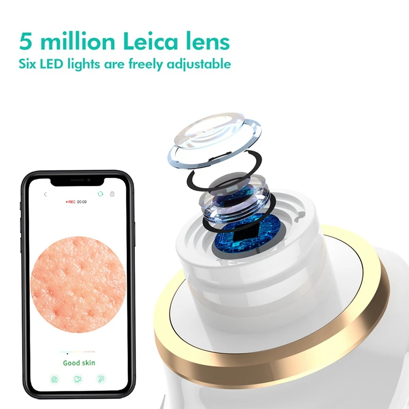 WiFi Wireless Blackhead Vacuum Remover 20X 5.0MP Camera Visual Electric Facial Pore Suction Acne Removal Cleaner
WiFi Wireless Blackhead Vacuum Remover 20X 5.0MP Camera Visual Electric Facial Pore Suction Acne Removal Cleaner