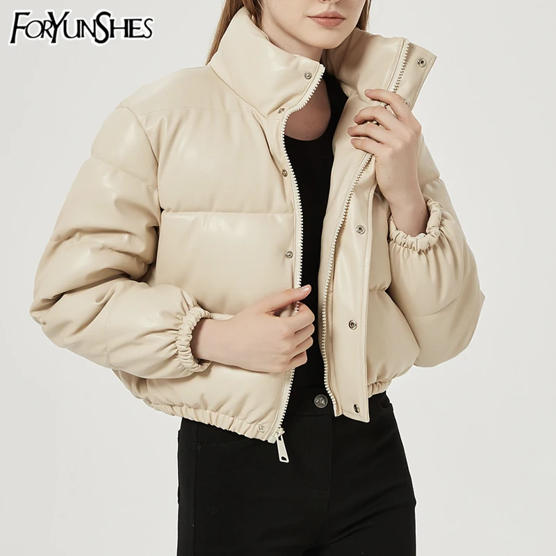 FORYUNSHES Women's New Lapel Long Sleeve Fashion Bread Parka Jacket Faux Leather Casual Loose Cotton Padded Coat 2021 Autumn
FORYUNSHES Women's New Lapel Long Sleeve Fashion Bread Parka Jacket Faux Leather Casual Loose Cotton Padded Coat 2021 Autumn