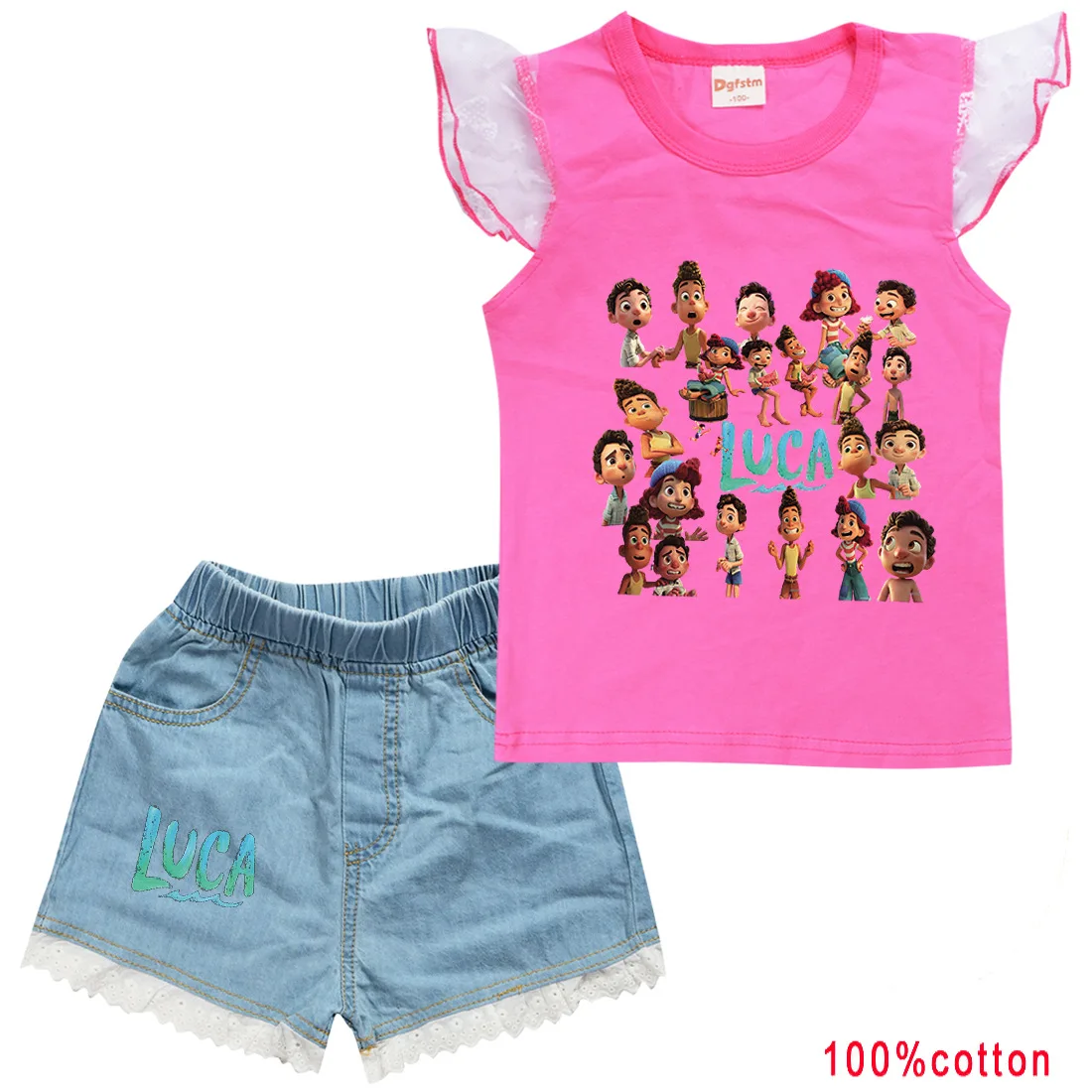 2-15Y Moive Luca Kids Summer Clothes Children's Clothing Set Baby Girls Cartoon Lace Flying Sleeve Tshirt+Short Jeans 2pcs Sets
2-15Y Moive Luca Kids Summer Clothes Children's Clothing Set Baby Girls Cartoon Lace Flying Sleeve Tshirt+Short Jeans 2pcs Sets
