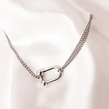 Geometric Bead U-shaped Necklace Korea Female Simple Design Creative Double-layer U-shaped Buckle Clavicle Chain Necklace Q1267
Geometric Bead U-shaped Necklace Korea Female Simple Design Creative Double-layer U-shaped Buckle Clavicle Chain Necklace Q1267