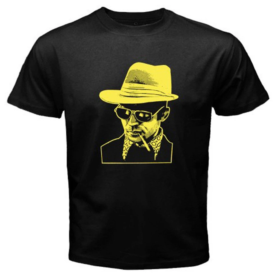 Черная футболка с надписью Hunter S Thompson Fear And Loathing johny Depp Gonzo размеры 3Xl бесплатная